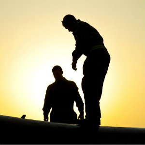 men performing a job site inspection