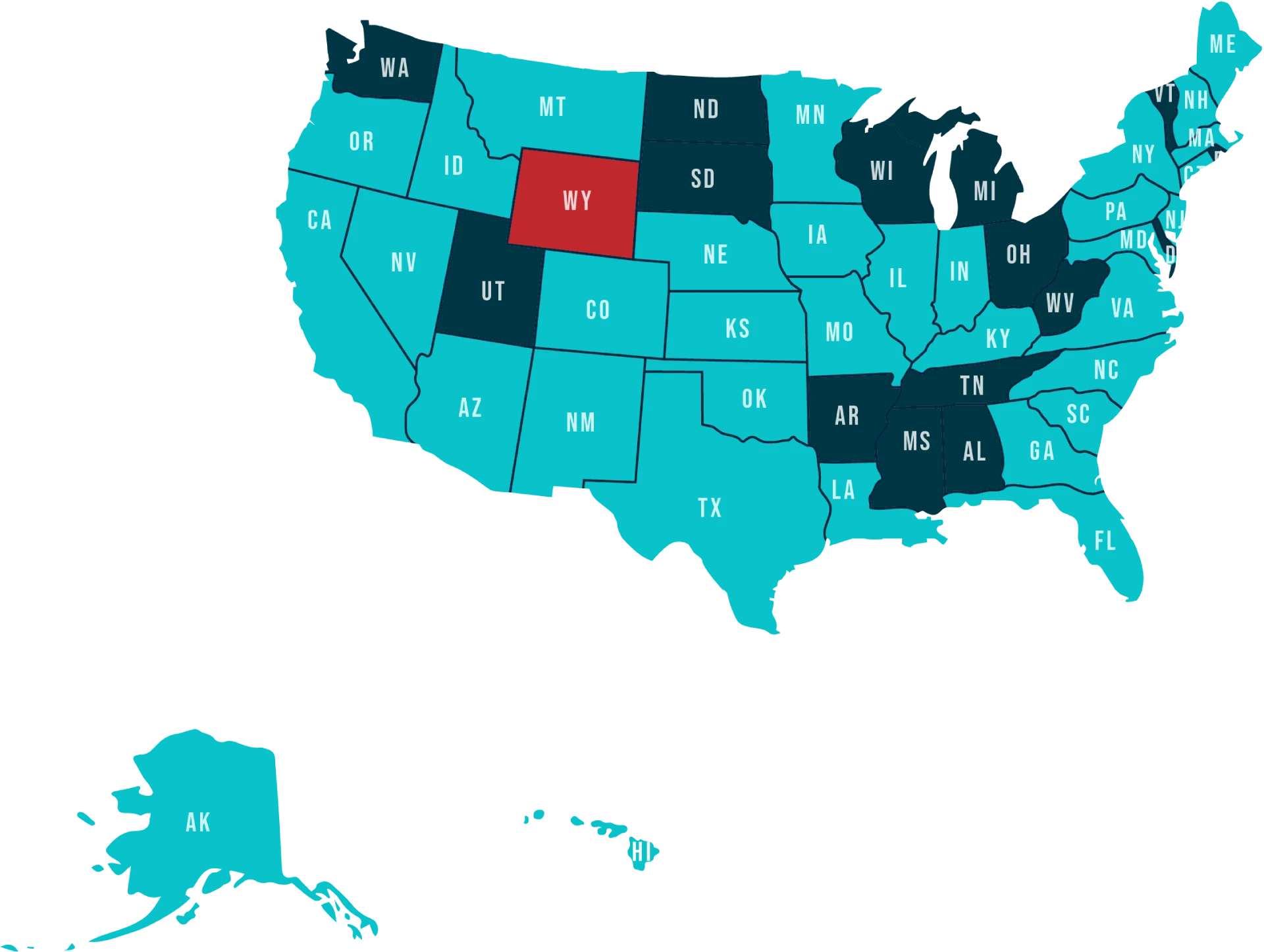 a map of the states that include undocumented workers in their definition of employee