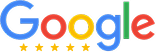 Google logo with five gold stars and “500+ Reviews” text