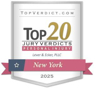 Top 20 New York personal injury jury verdicts 2025 badge for Lever & Ecker, PLLC