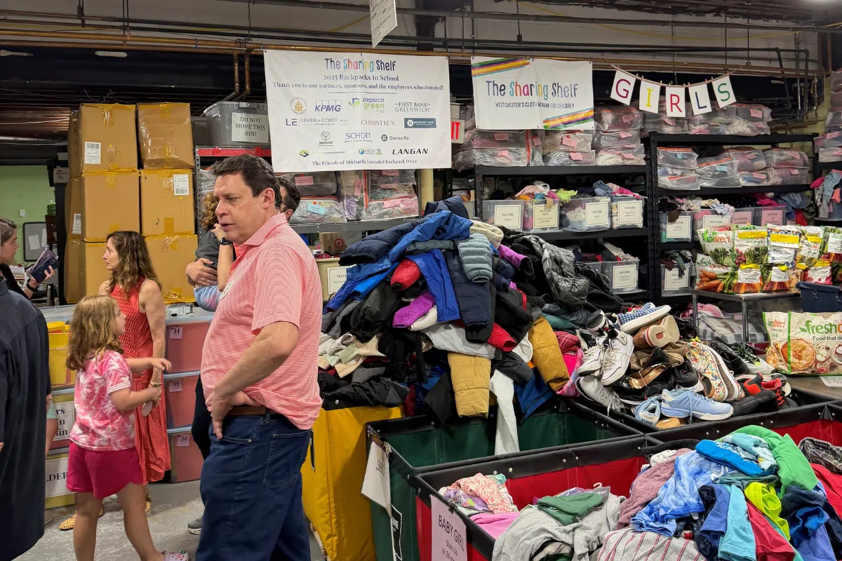 Daniel G. Ecker volunteering at The Sharing Shelf in Port Chester