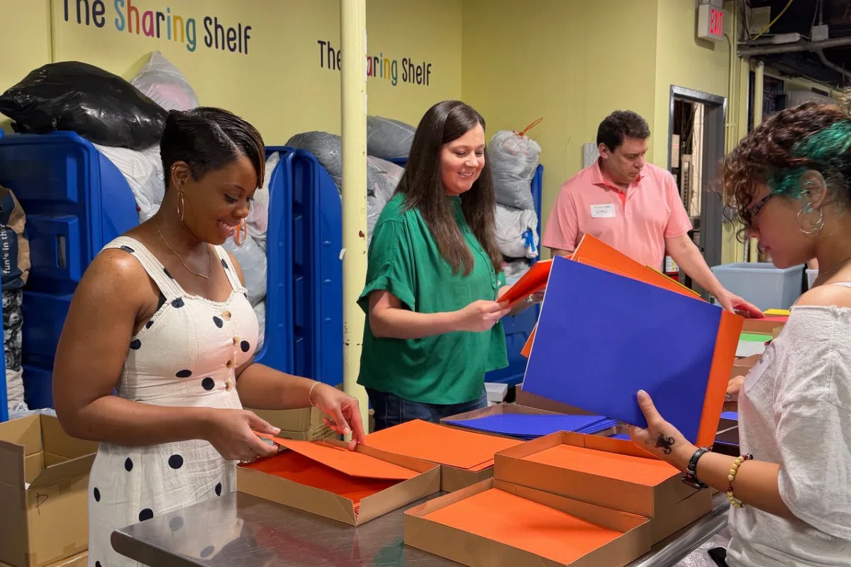 Kate Henderson, Daniel G. Ecker, and team at the Sharing Shelf Event in Port Chester