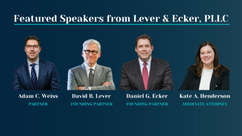 Photos of all attorneys at Lever & Ecker speaking at an online webinar
